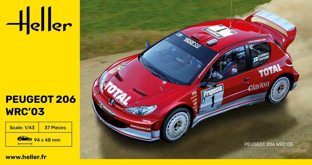 Heller 80113 - Peugeot 206 WRC '03 1/43rd Scale